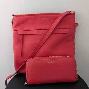 Vera Bradley Mallory Crossbody Leather Purse + Wallet in Canyon Sunset